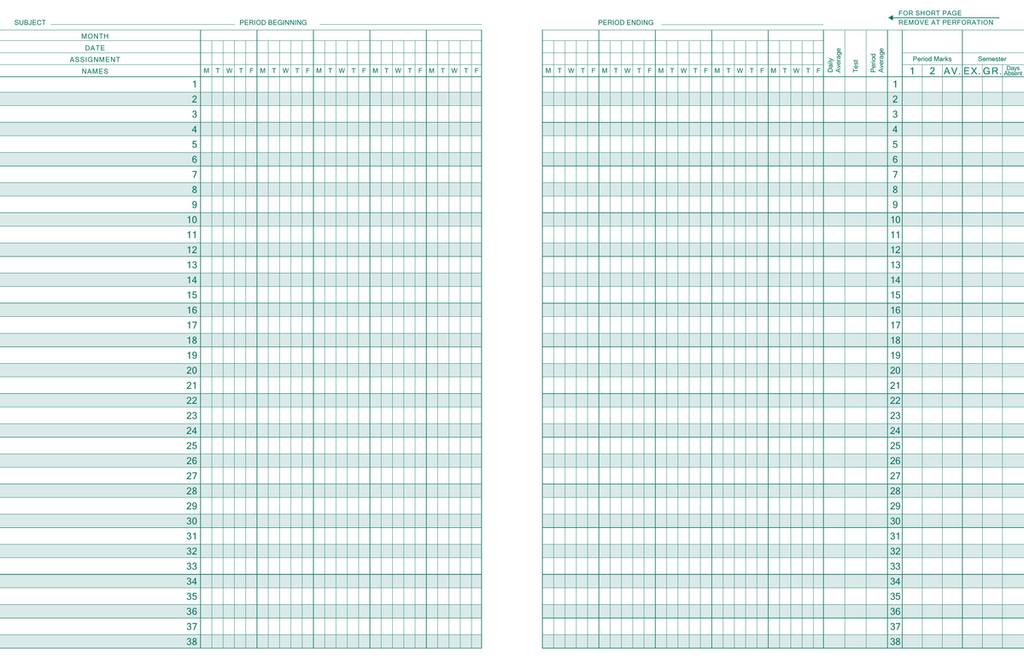 Teacher Planner Subject Page