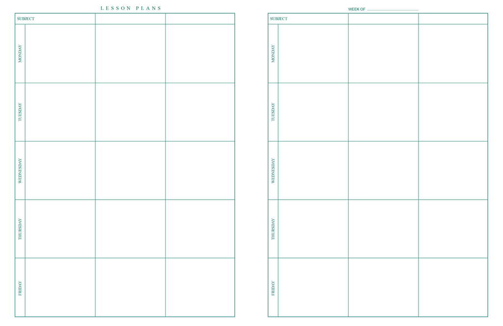 Teacher Planner Lesson Plan Page