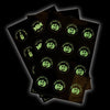 Glow in the dark stickers shown glowing
