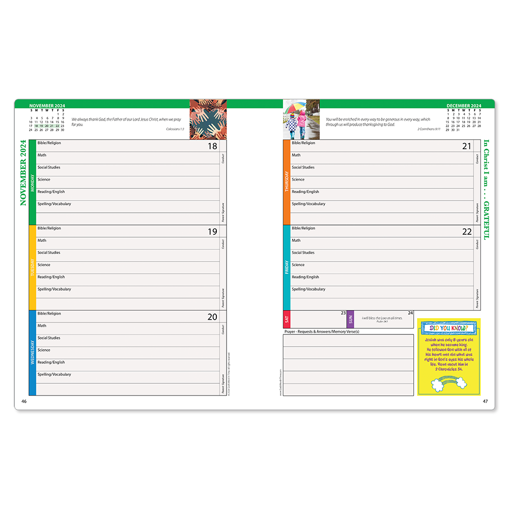 202425 Elementary Middle School Teacher Scripture Planner in ESV God
